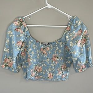 American Eagle Floral Cop Top Size M